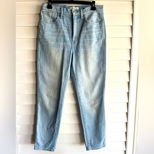 MADEWELL Stovepipe High rise Light wash Crop jeans